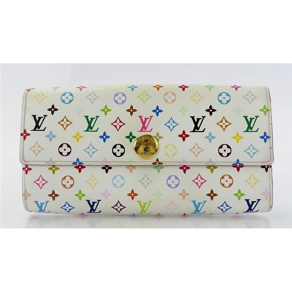 Louis Vuitton White Multicolor Monogram Wallet - Picture 2 of 14